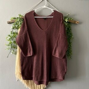 Express Women's Burgundy Tunic Sweater